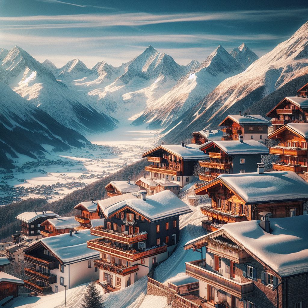 Austria Alpine Ridge Villas Facing Snow Valleys