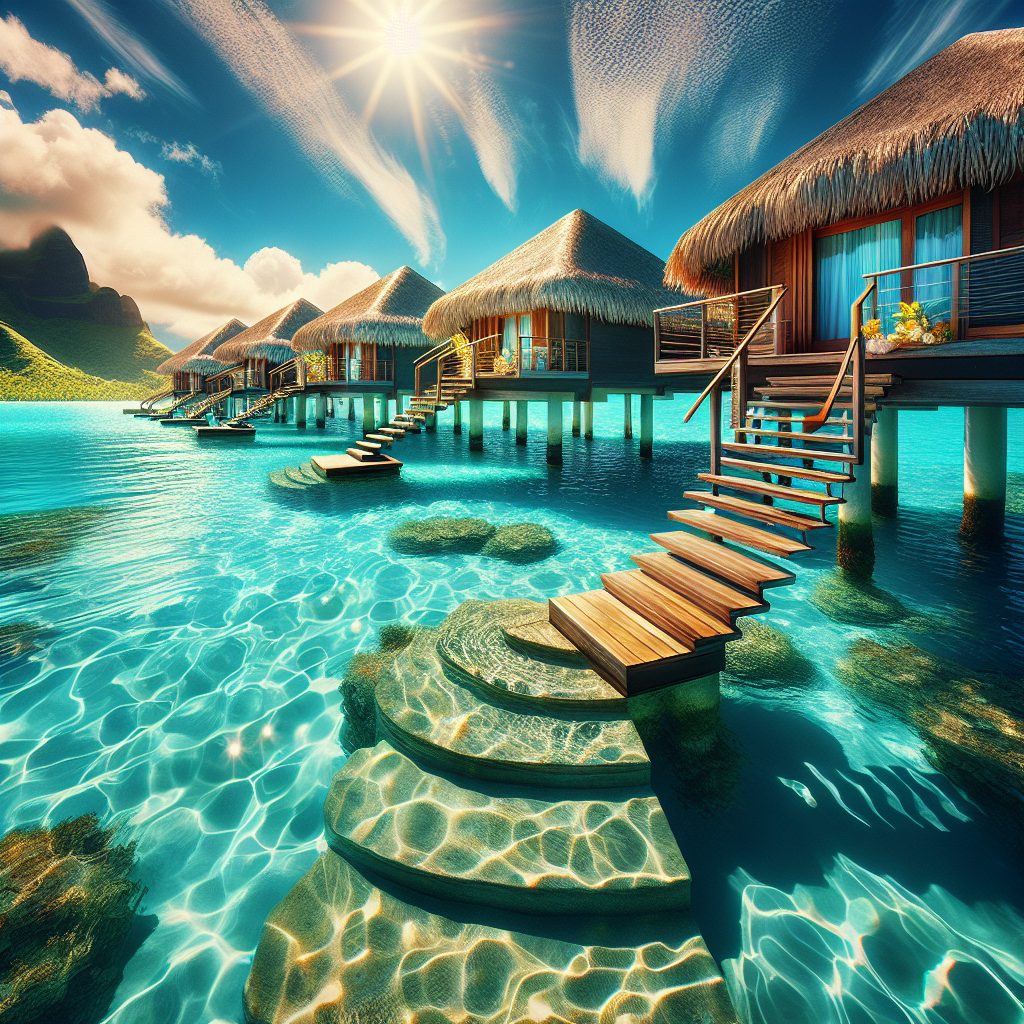 Bora Bora Lagoon Crown Villas with Private Coral Steps
