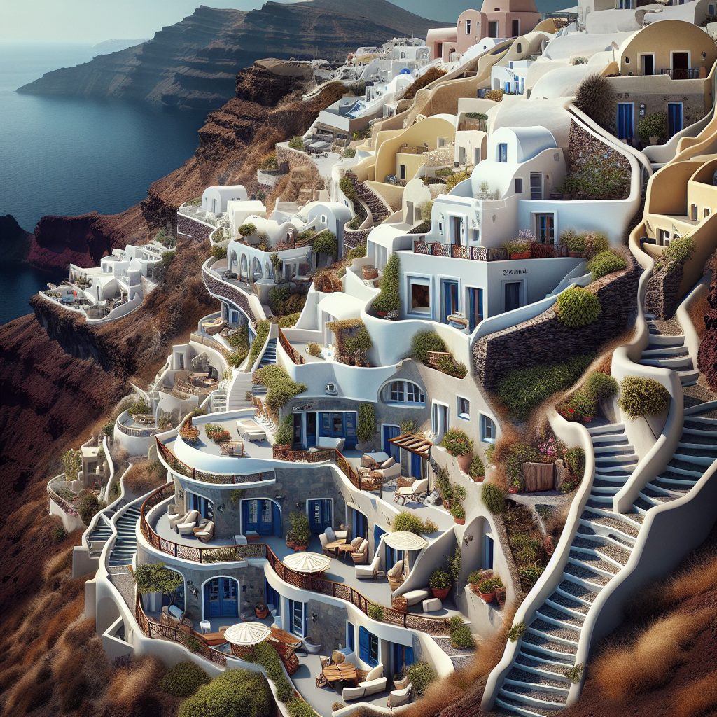 Greece Cave Curve Villas Built into Cliffs