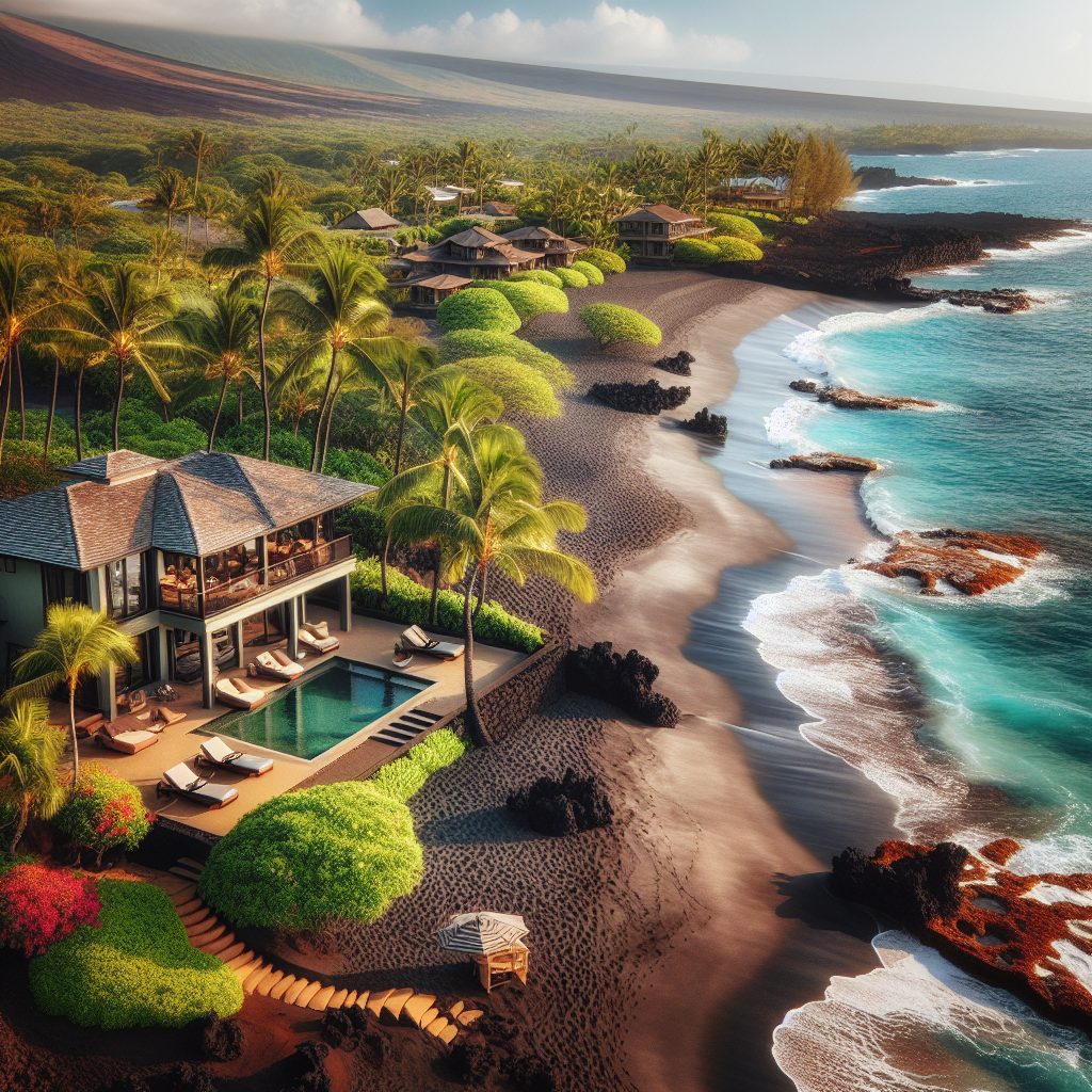 Hawaii Black Sand Villas Near Lava Coast