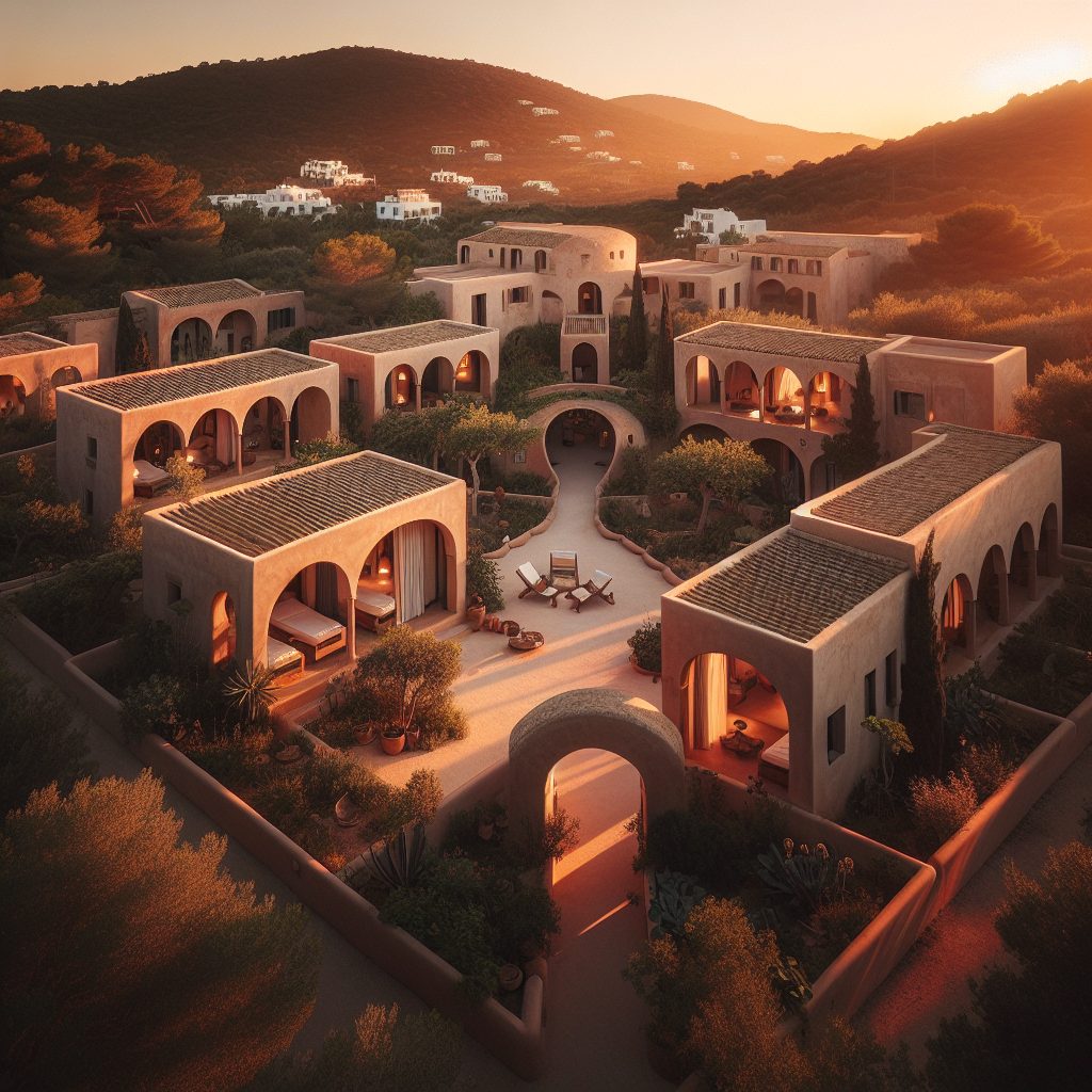 Ibiza Sunset Courtyard Villas with Open Air Design