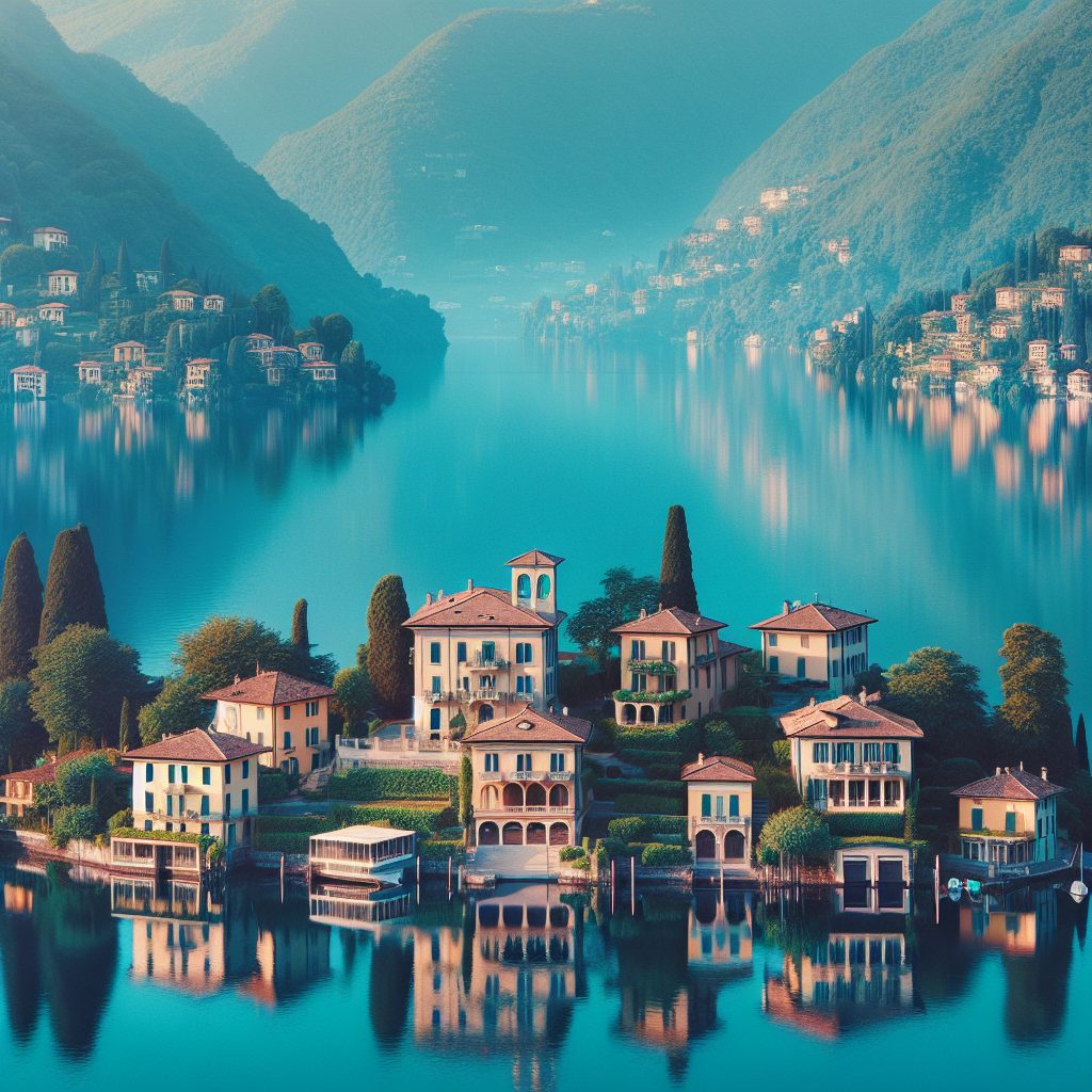 Lake Como Reflection Villas Facing Still Blue Waters
