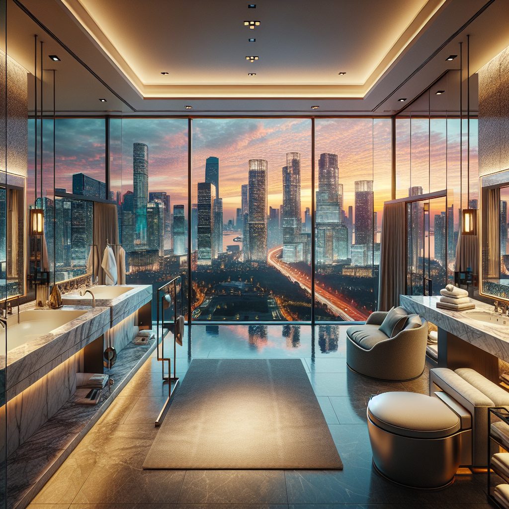 Luxe Hotels With Beautiful Bathrooms and Skyline Backdrops