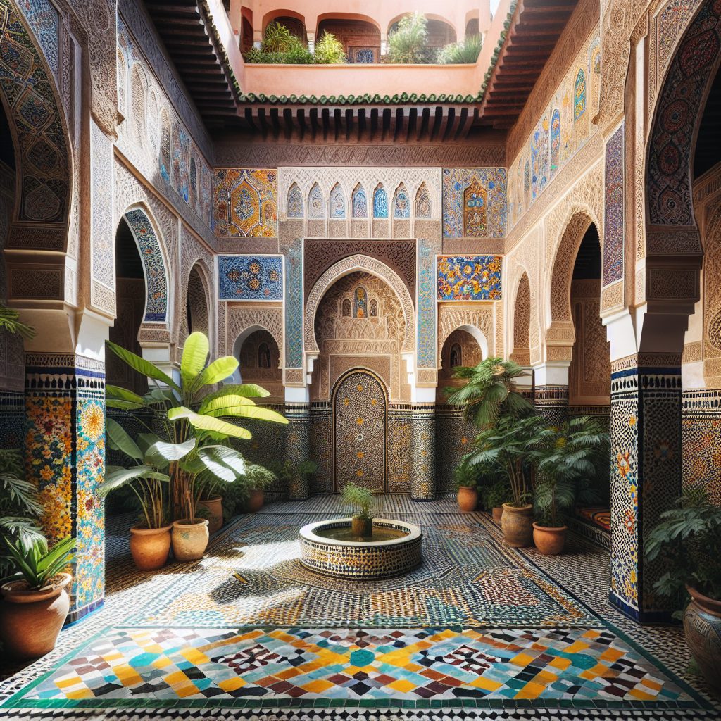 Marrakech Hidden Court Rooms with Mosaic Walls