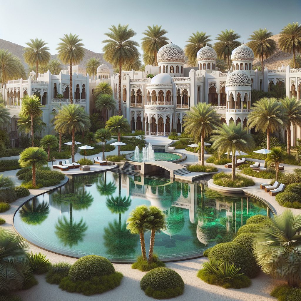 Oman Palm Oasis Villas with Desert Water Feature