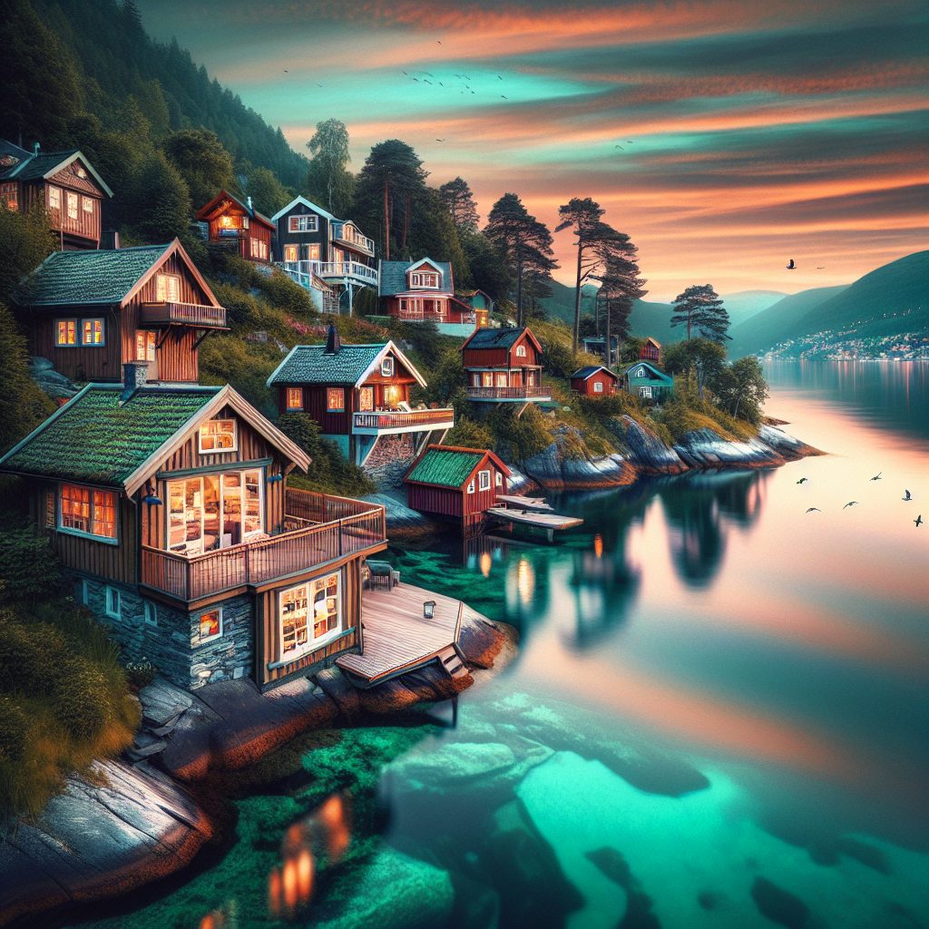 Oslo Fjord Edge Rooms with Water Reflection