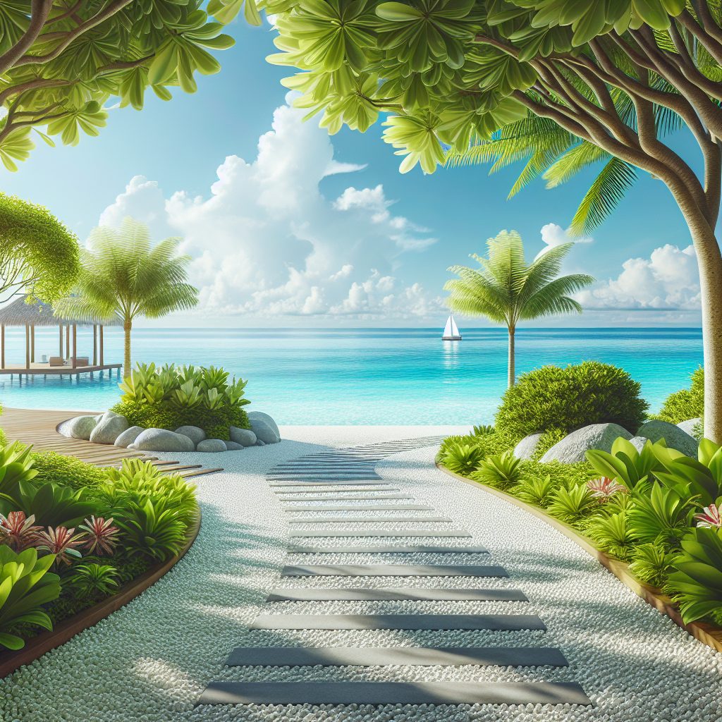 Prestige Resorts With Beautiful Pathways and Ocean Serenity