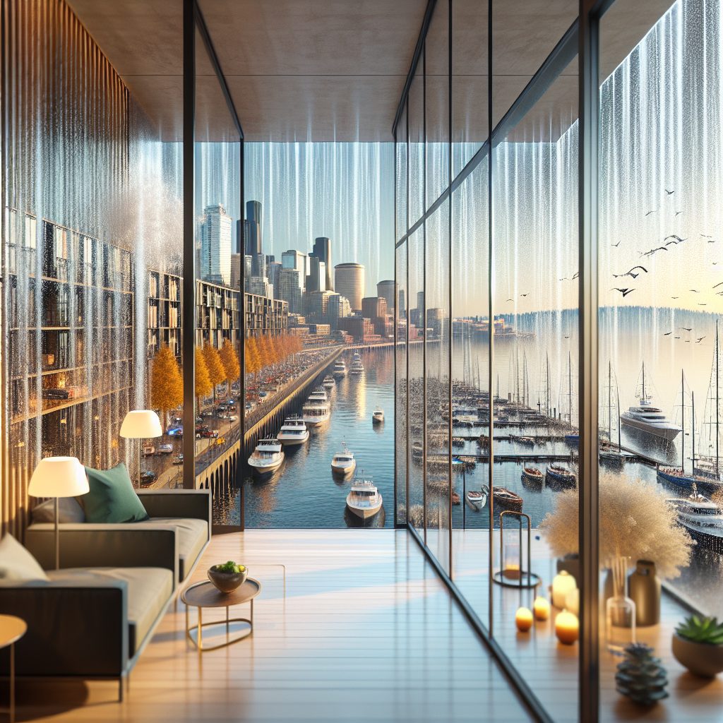 Seattle Harbor Rain Rooms with Waterfront View