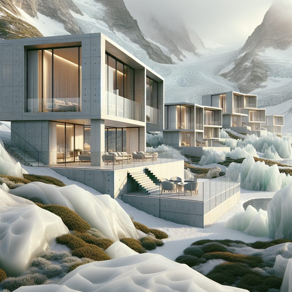 Swiss Glacier Line Villas Facing Ice Peaks