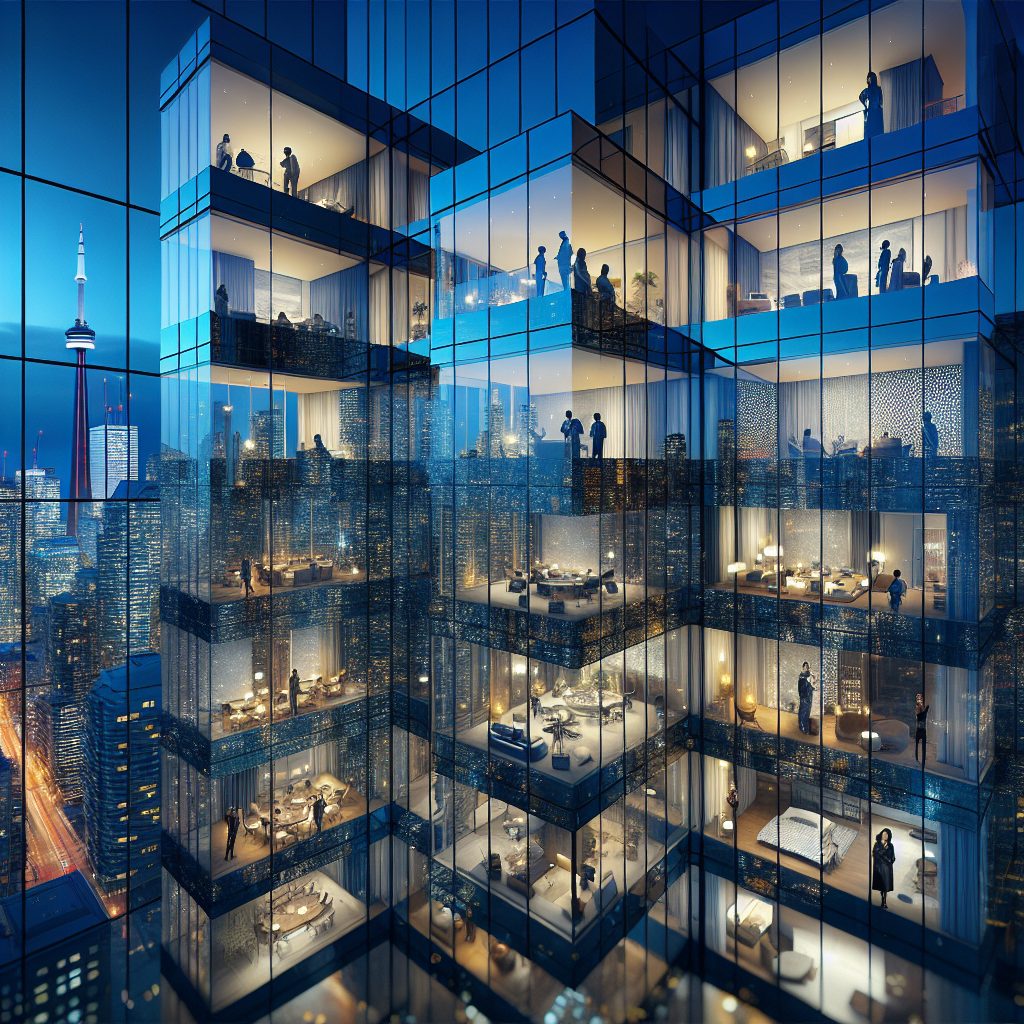 Toronto Glass Skyline Rooms Above Downtown