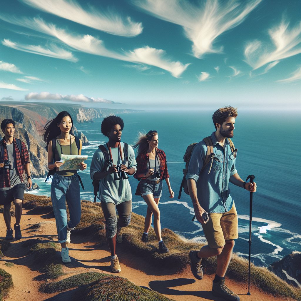 Walking Along Coastal Cliffs with Ocean Views